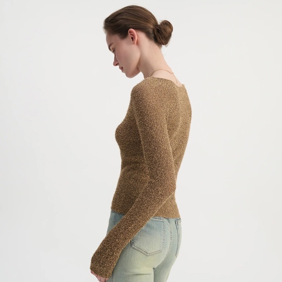 Ancosti Cutout Slim Fit Top Brown Size S - Picture 4 of 9